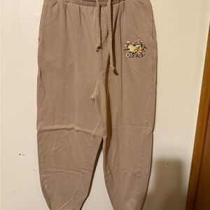 MTV Tan Joggers with Embroidered Logo